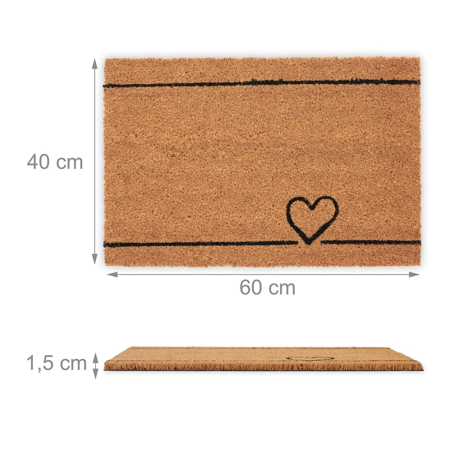 Door mat coconut heart