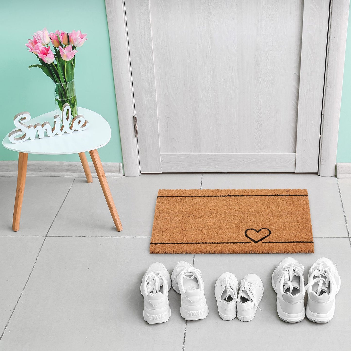 Door mat coconut heart