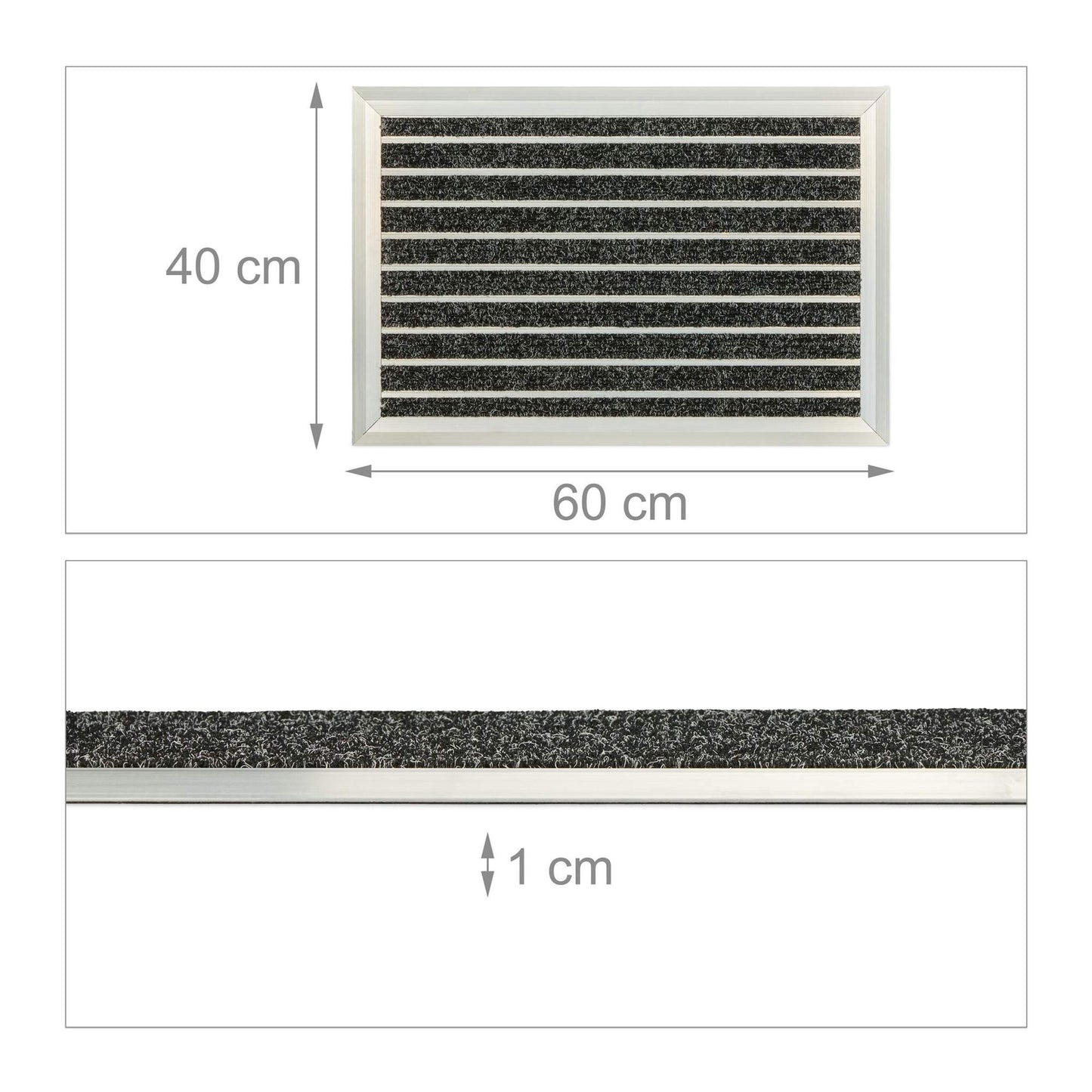 Doormat in aluminum black