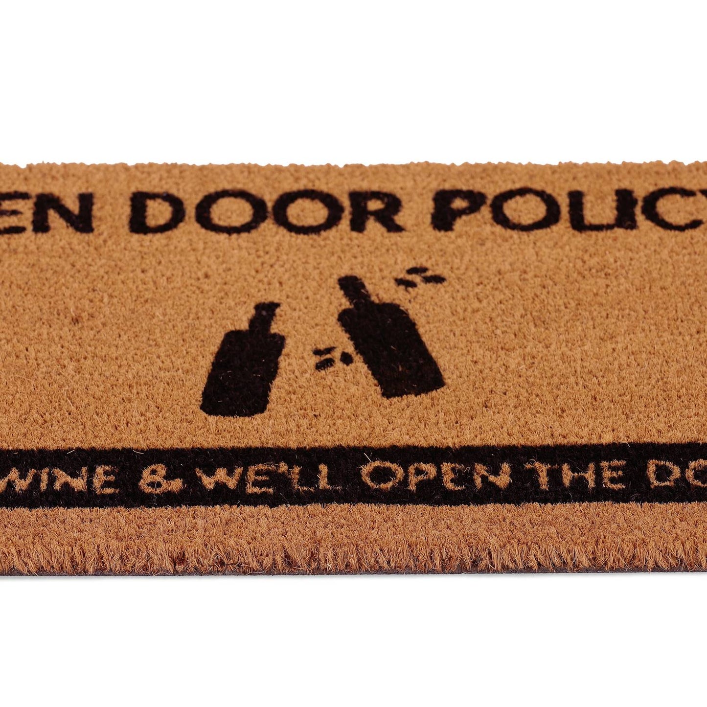 Door mat in coconut "BRING WINE