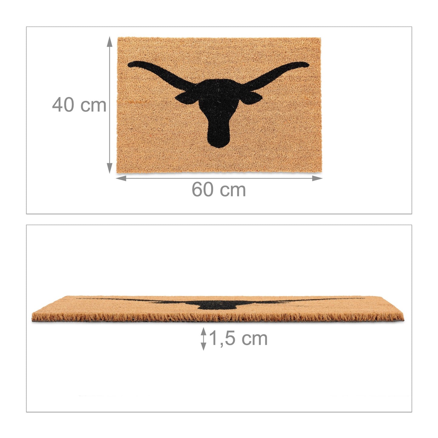 Door mat in coconut "Bull