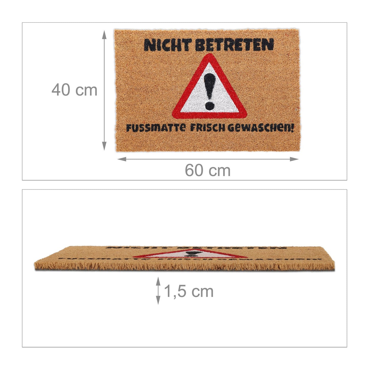 Door mat in coconut "Do not enter."