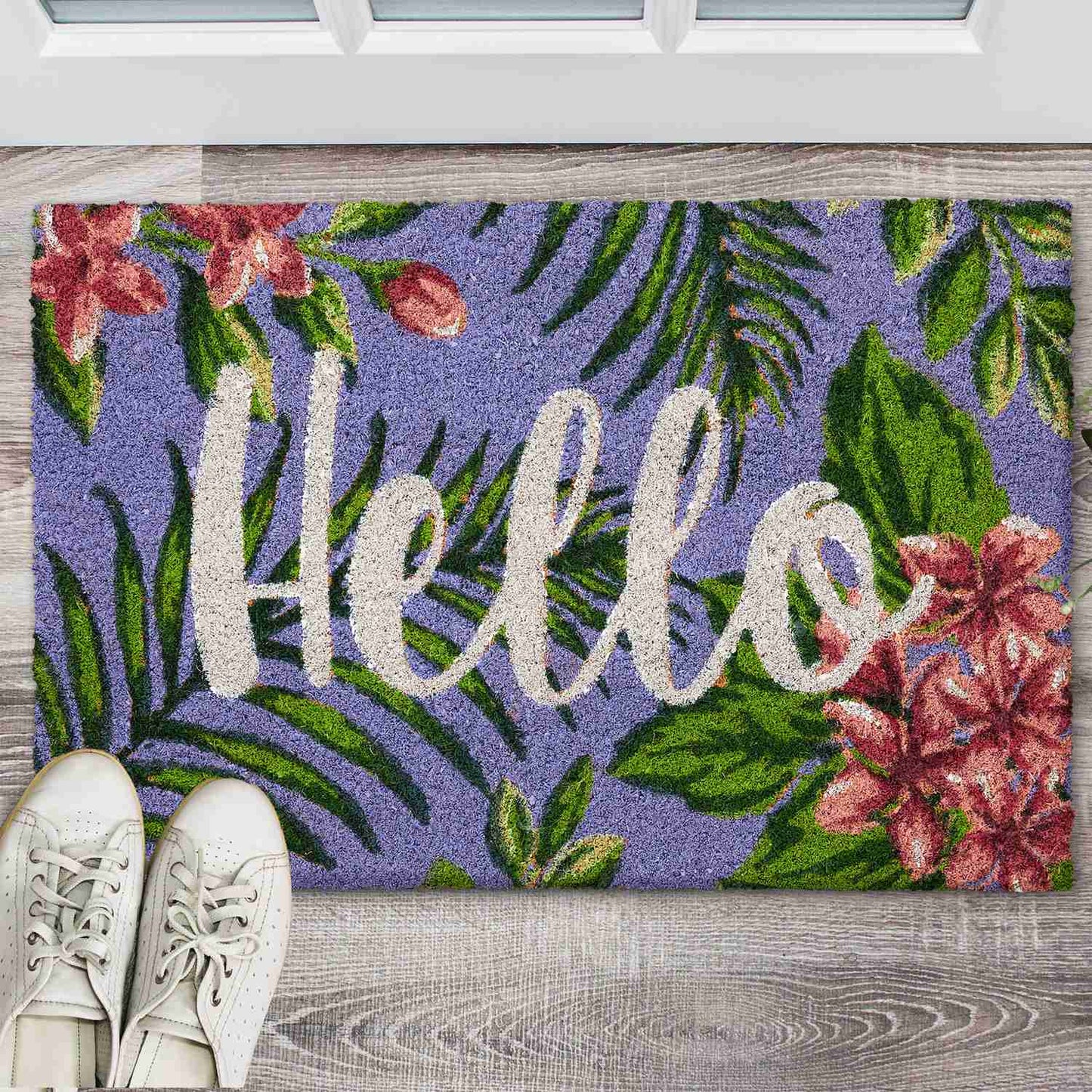 Door mat in coconut Hello