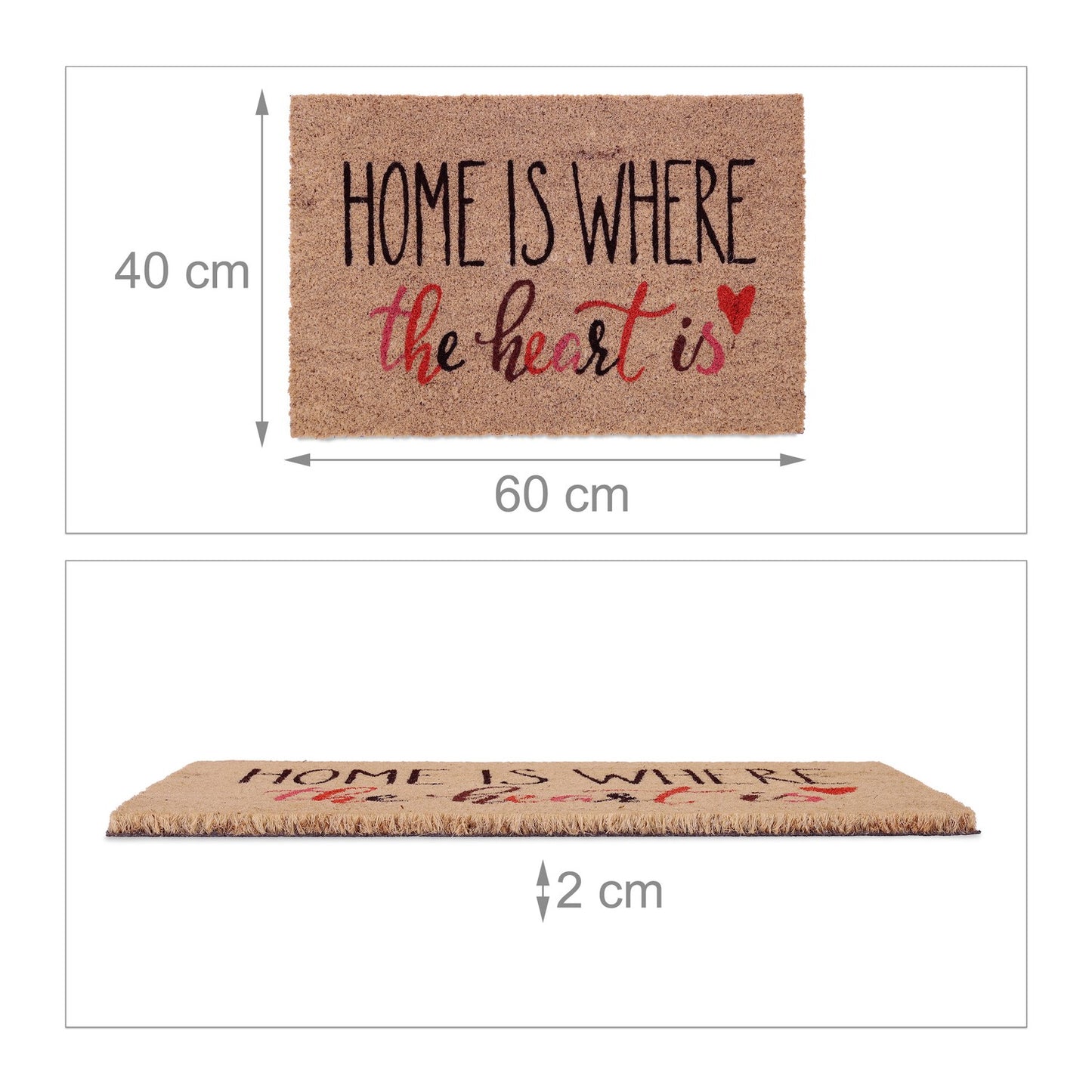 Door mat in coconut "Home