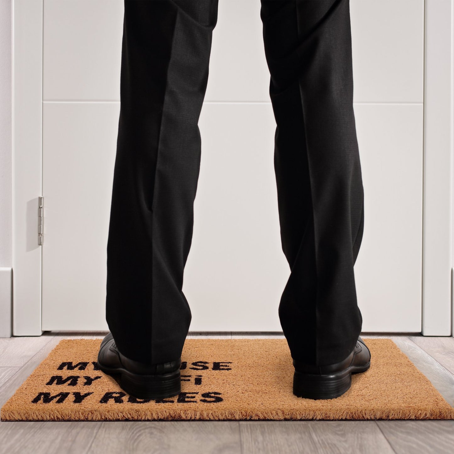 Door mat in coconut "MY WiFi MY RULES"