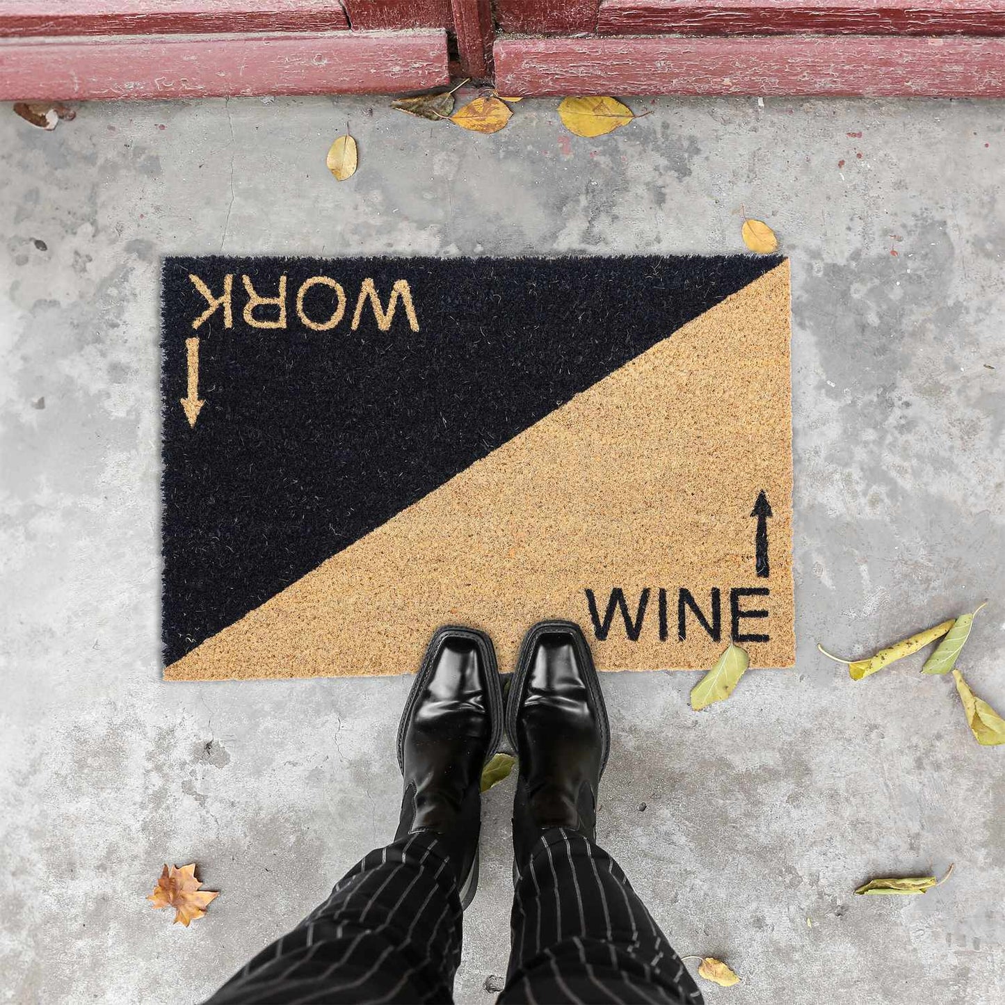 Door mat in coconut "Vin/ork