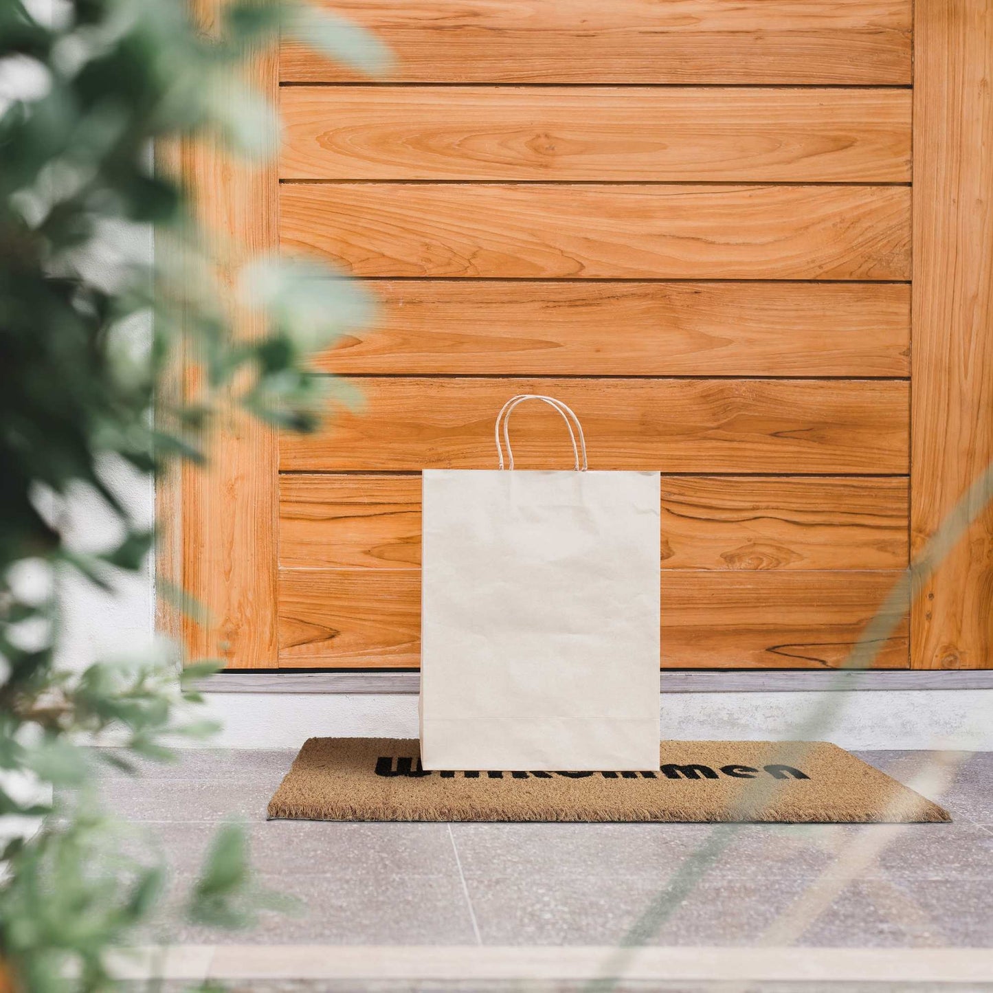 Door mat in coconut Welcome slim