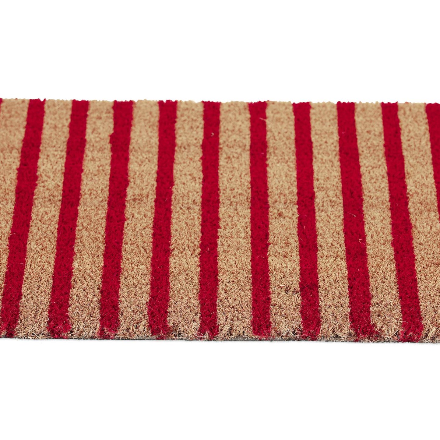 Doormat in coconut red-nature striped