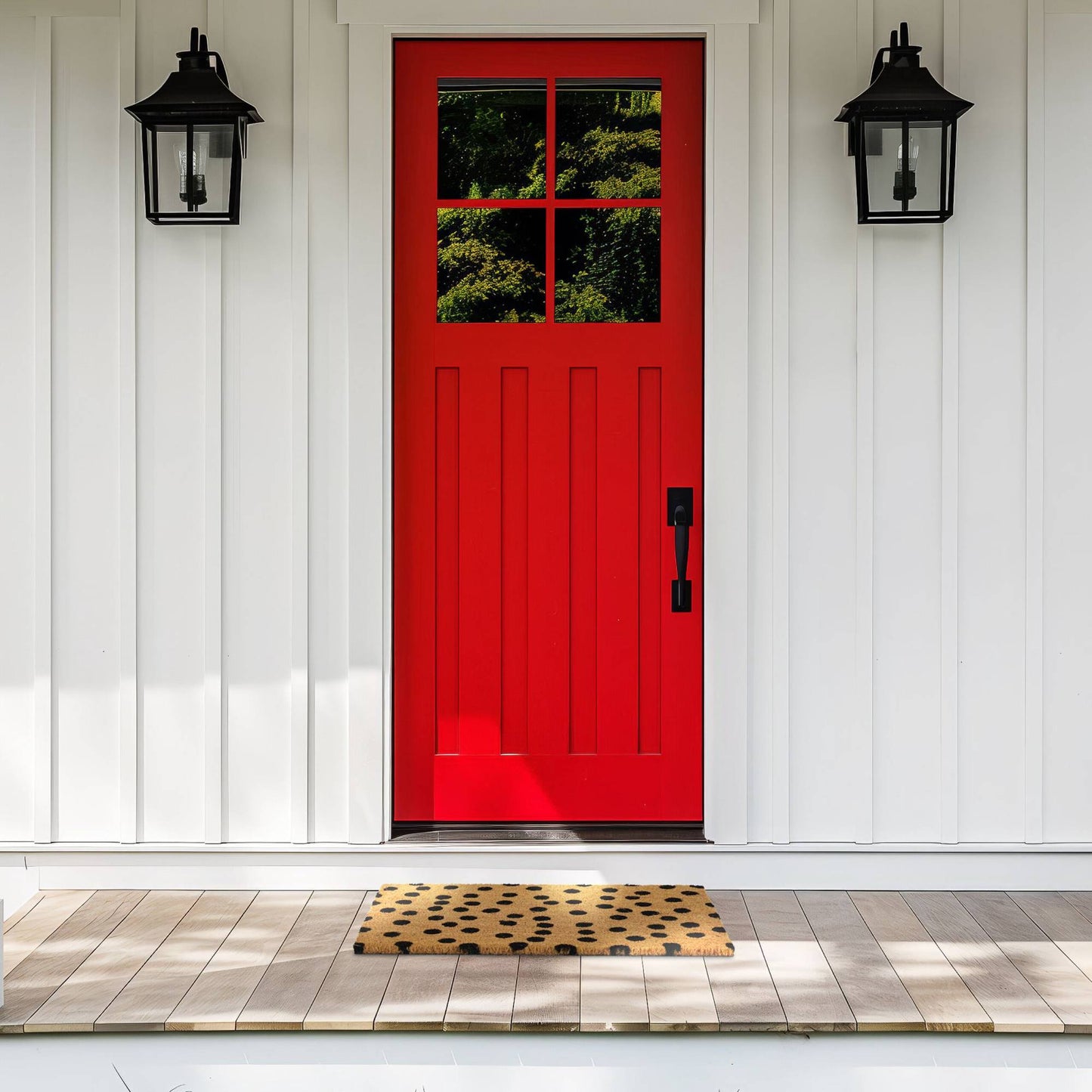 Door mat in coconut with dots