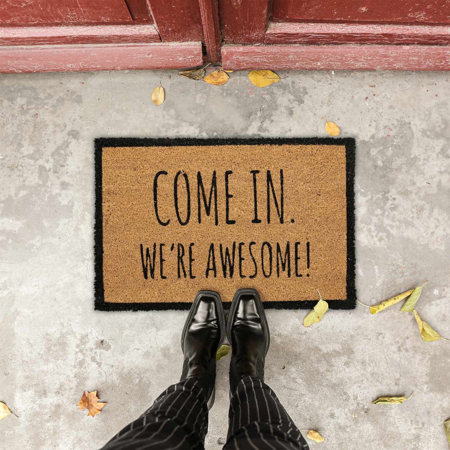 Door mat in coconut with sayings
