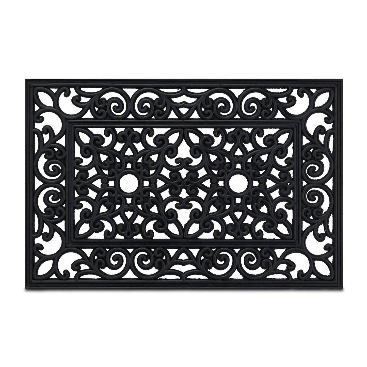 Door mat made of rubber with ornaments