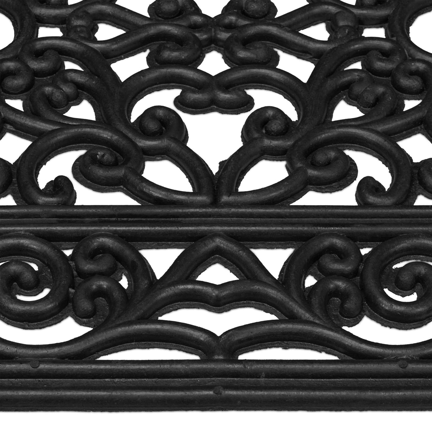Door mat made of rubber with ornaments
