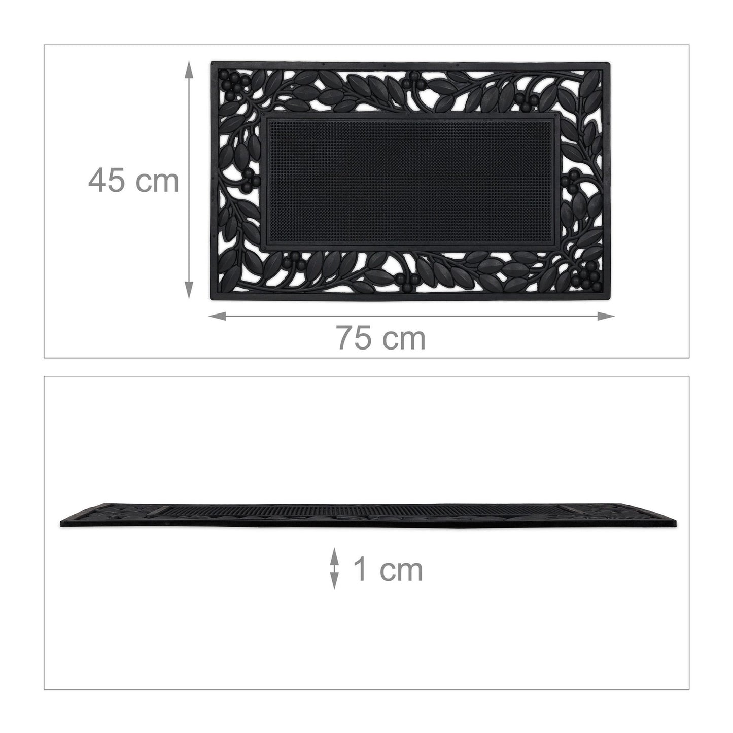 Door mat rubber leaf motif