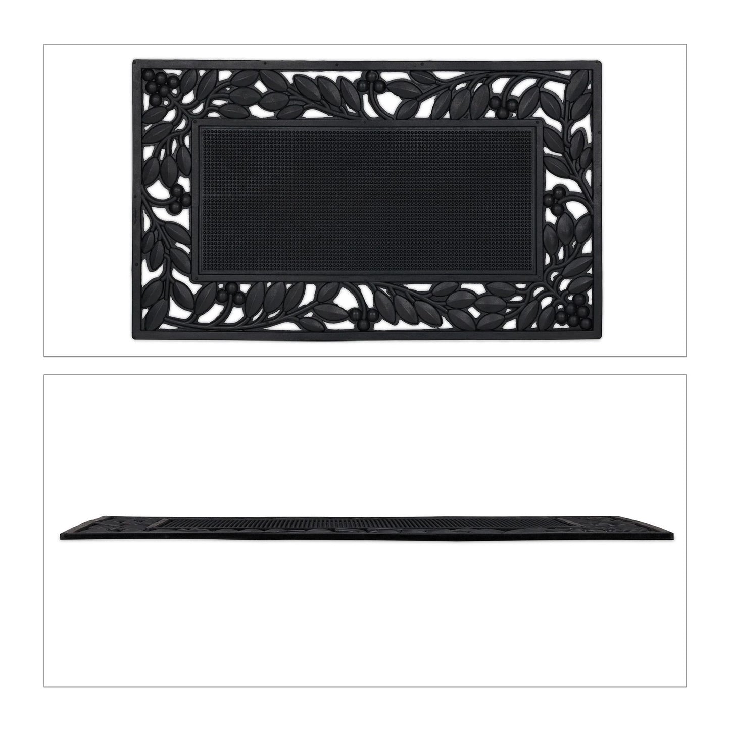 Door mat rubber leaf motif