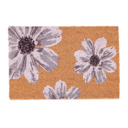 Door mat with coconut and flowers