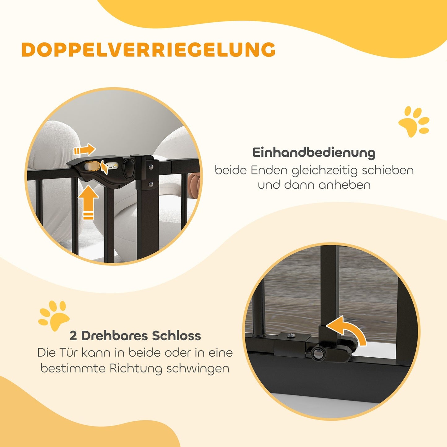 Dog protection gate, adjustable width, no drilling, black