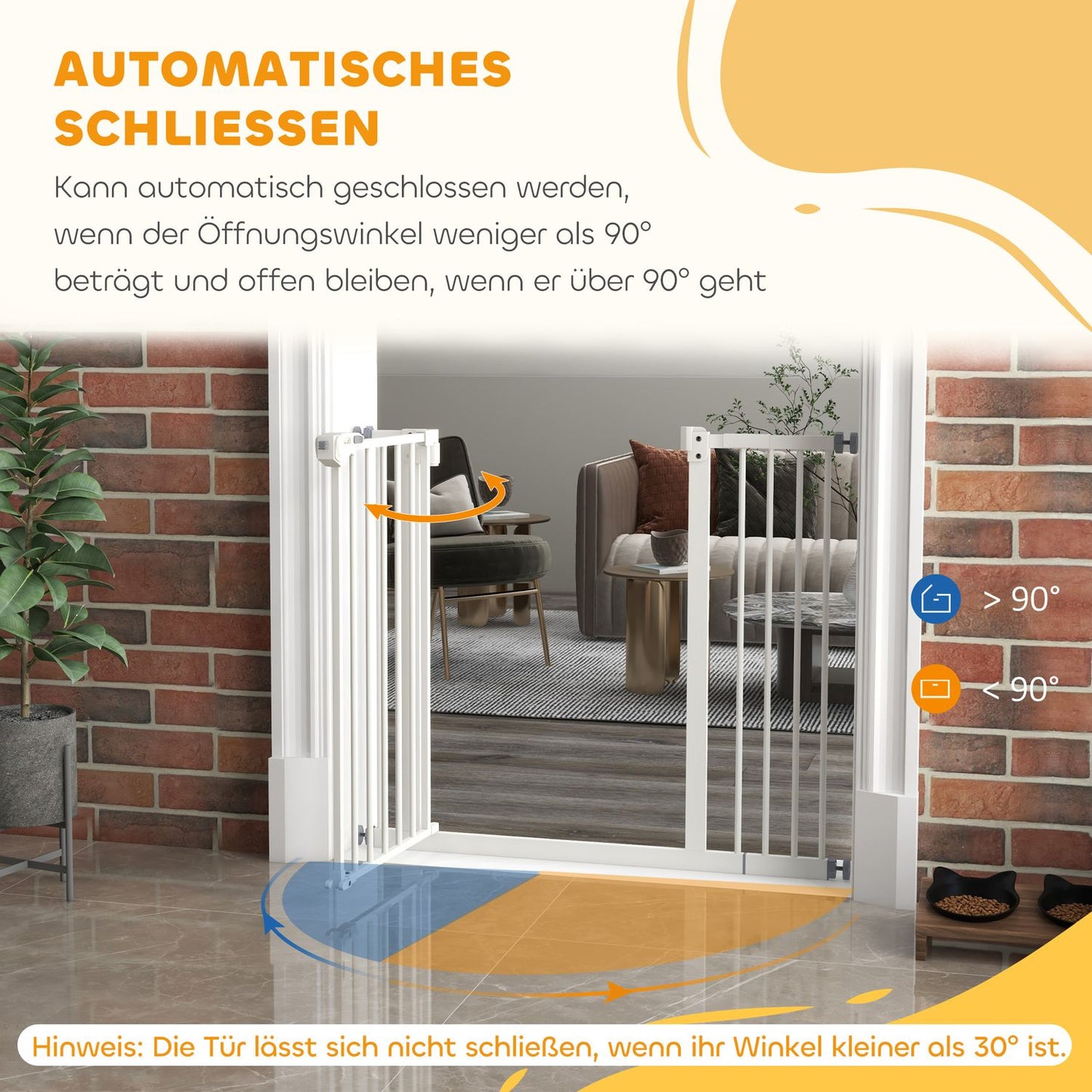 Dog Safety Gate - Expandable Metal, No-Drill, 74-94 cm