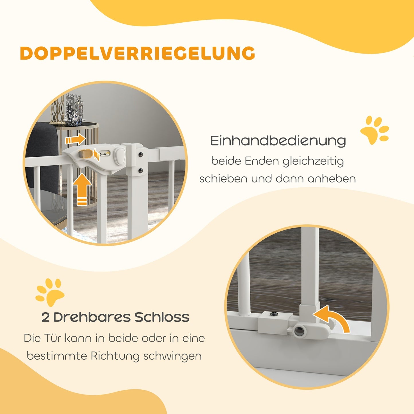 Dog Safety Gate - Expandable Metal, No-Drill, 74-94 cm