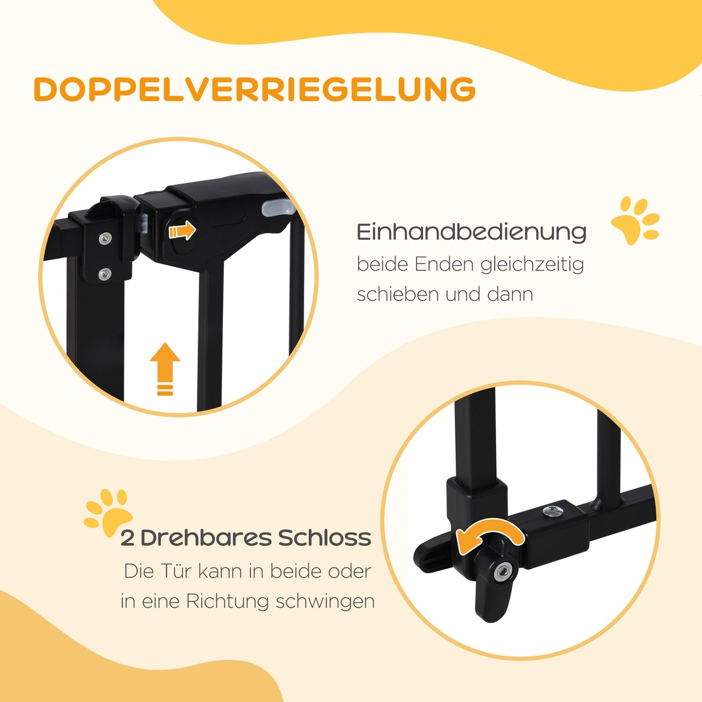 Pet Safety Gate - Metal & Plastic, No Drill, 136.3x76.2cm