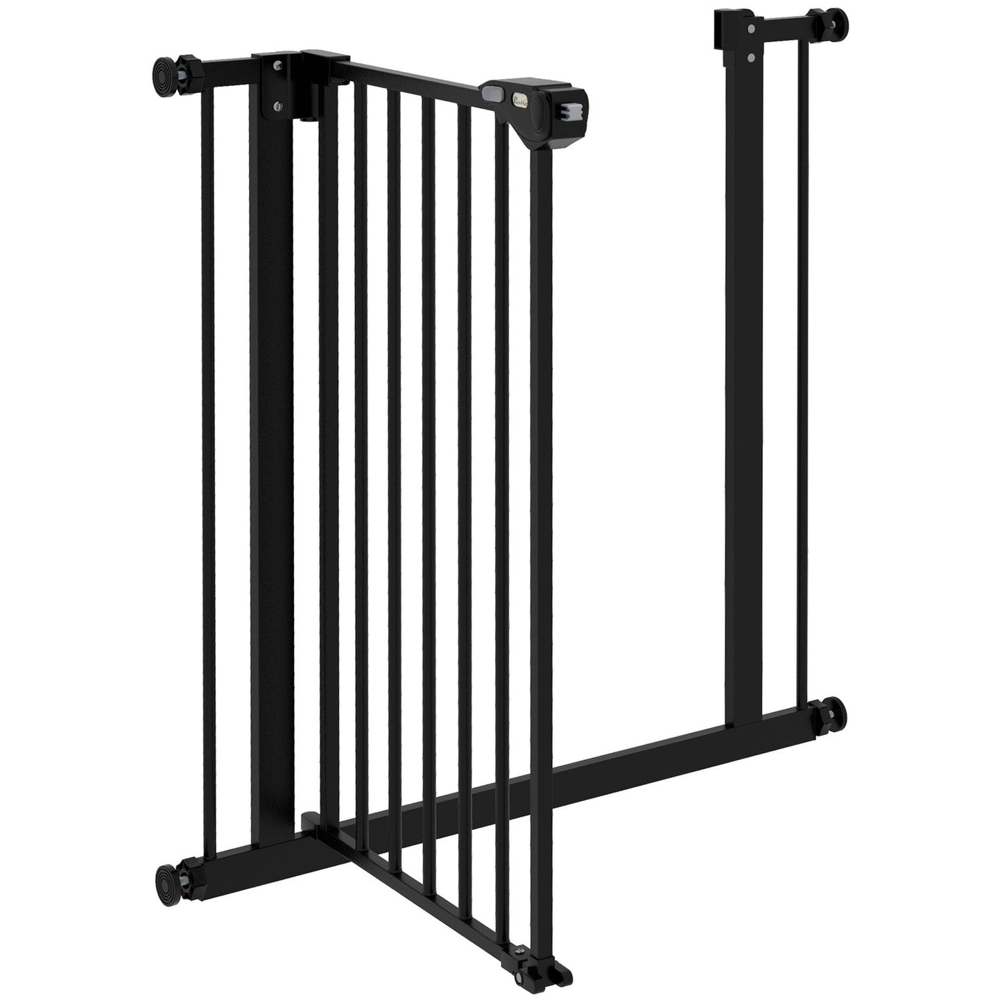 Dog safety stair gate, 74-80 cm, Metal & Plastic, Black
