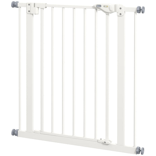 Dog Safety Gate, 74-80 cm, No-Drill, Metal & Plastic