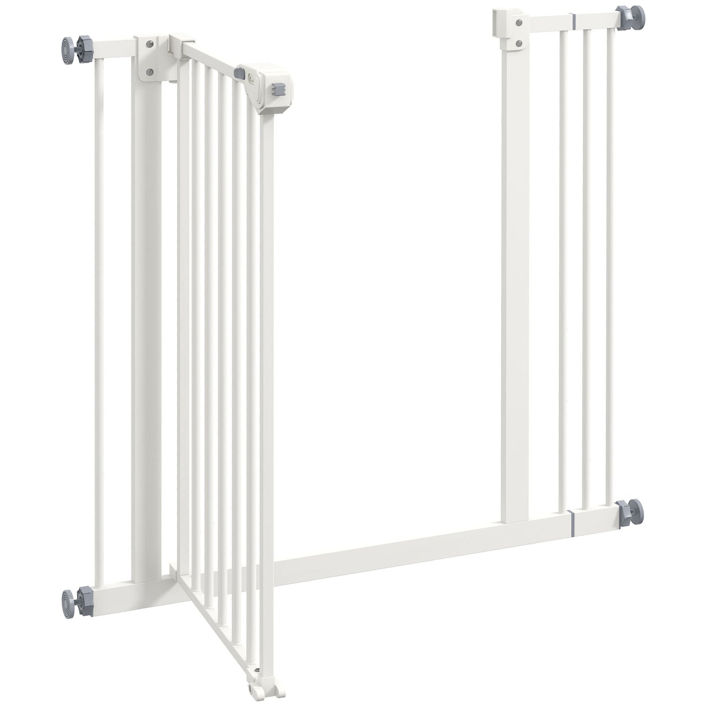 Dog protection gate, 74-87cm, Stair barrier, No drill, White