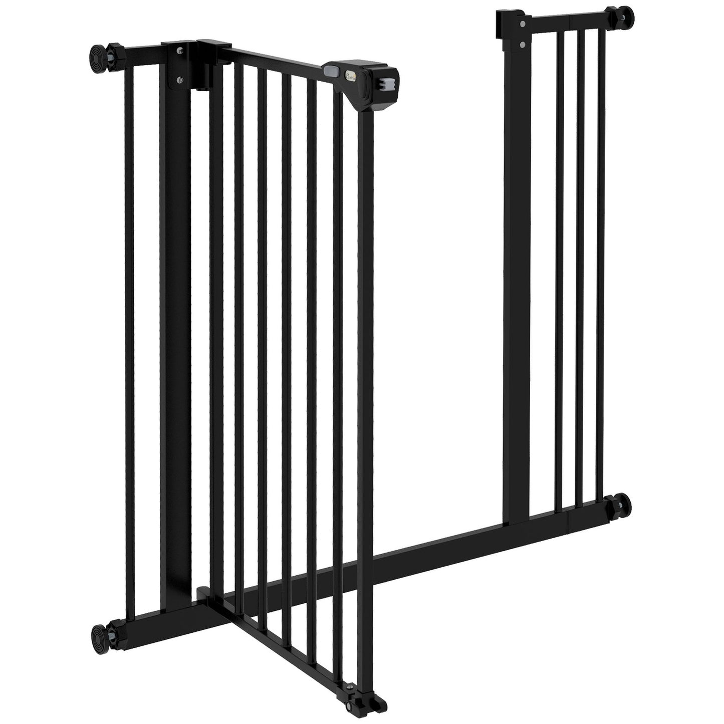 Dog Safety Gate - Adjustable, No-Drill, Black, 74-87 cm
