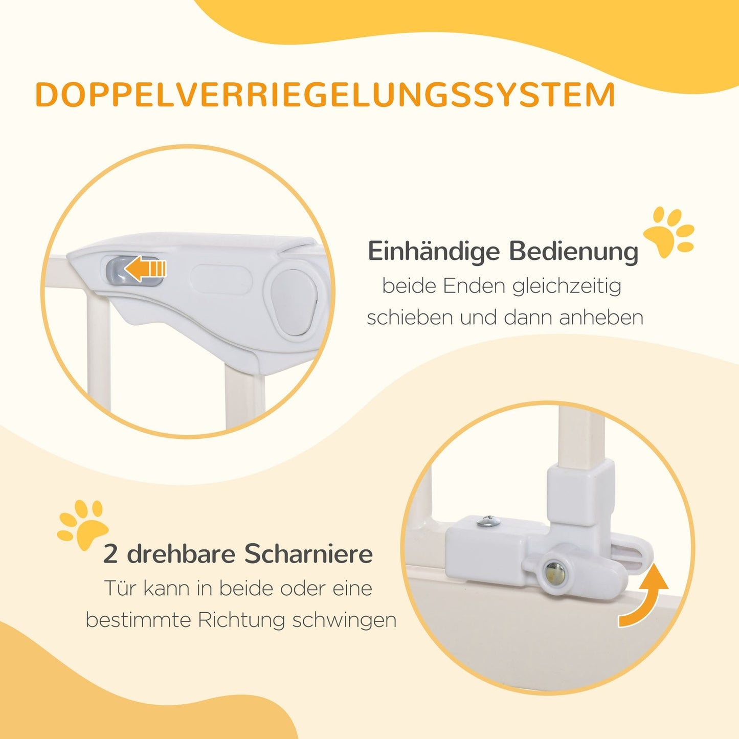 Adjustable Pet Safety Gate, No Drill, Double Lock, 97.5-104.1 cm