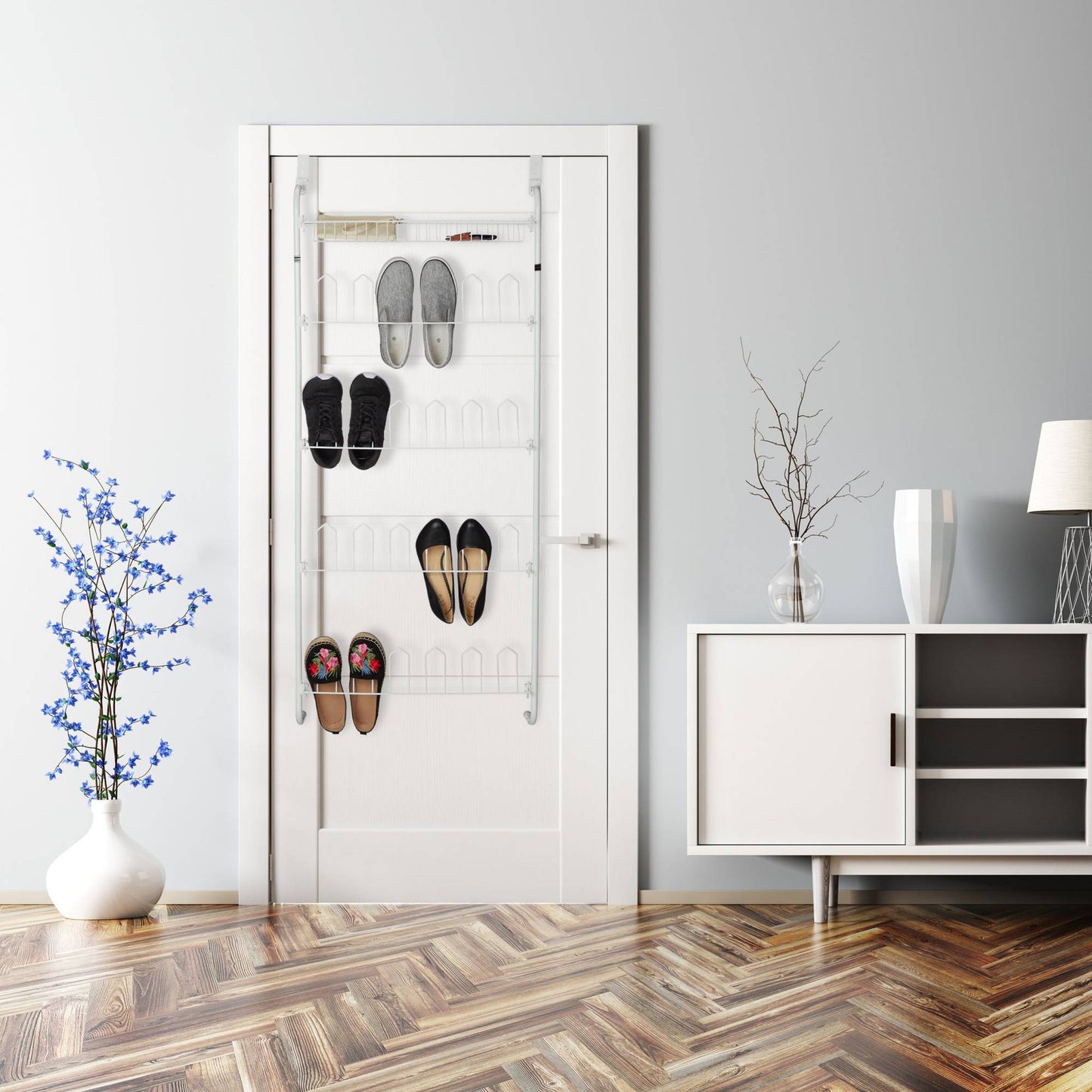 Door shoe shelf for 12 pairs of shoes