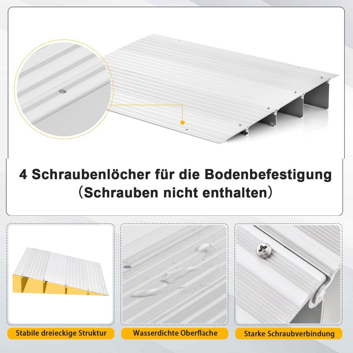 Door sill ramp 10.5 cm high entry ramp with adjustable aluminum frame non-slip access ramp