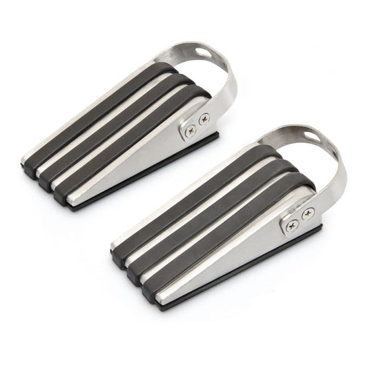 Door stop stainless steel set of 2 rubberized