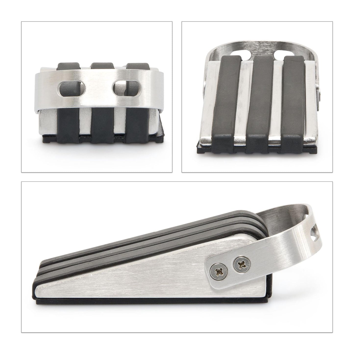 Door stop stainless steel set of 2 rubberized