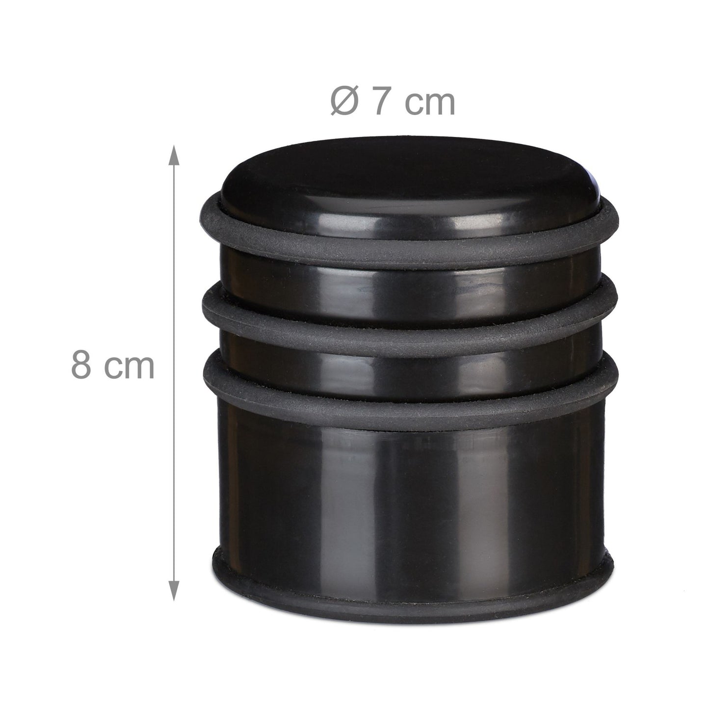 Door stop with rubber rings