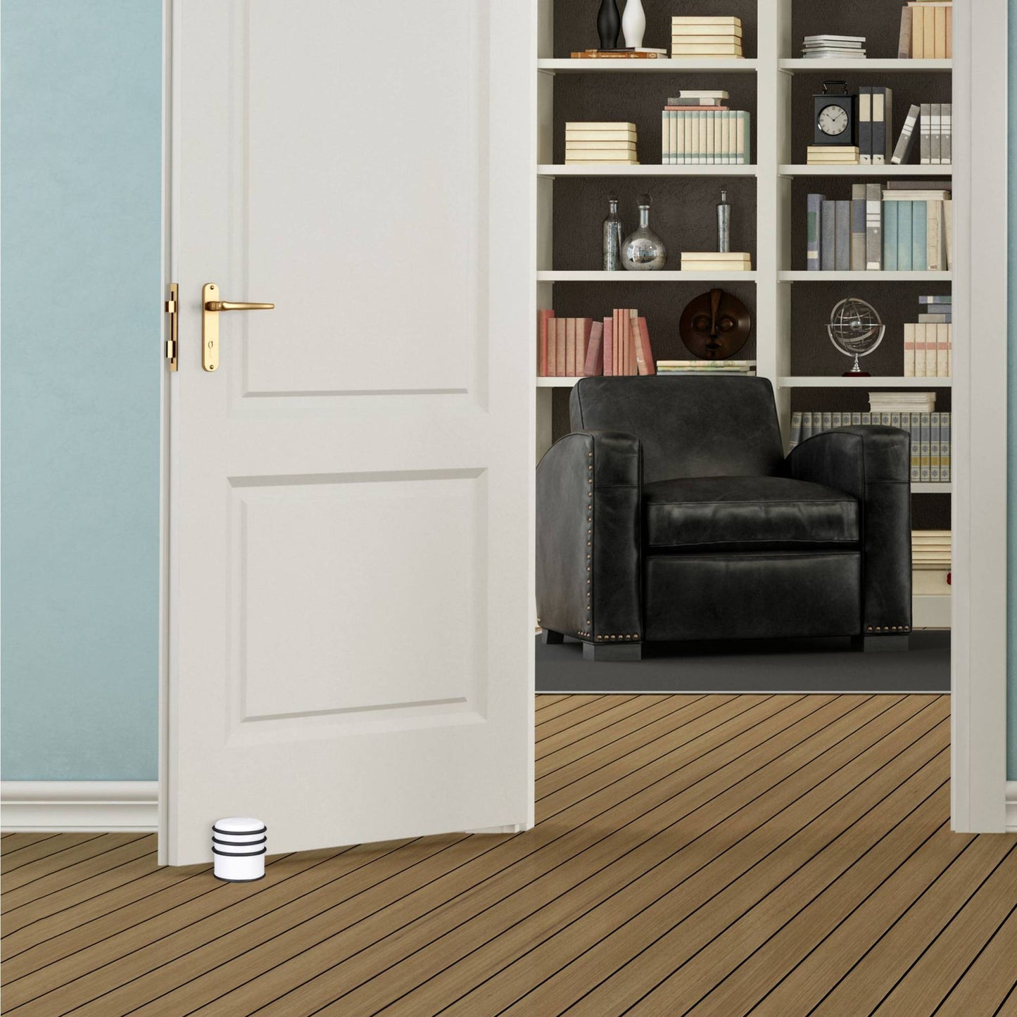 Door stop with rubber rings