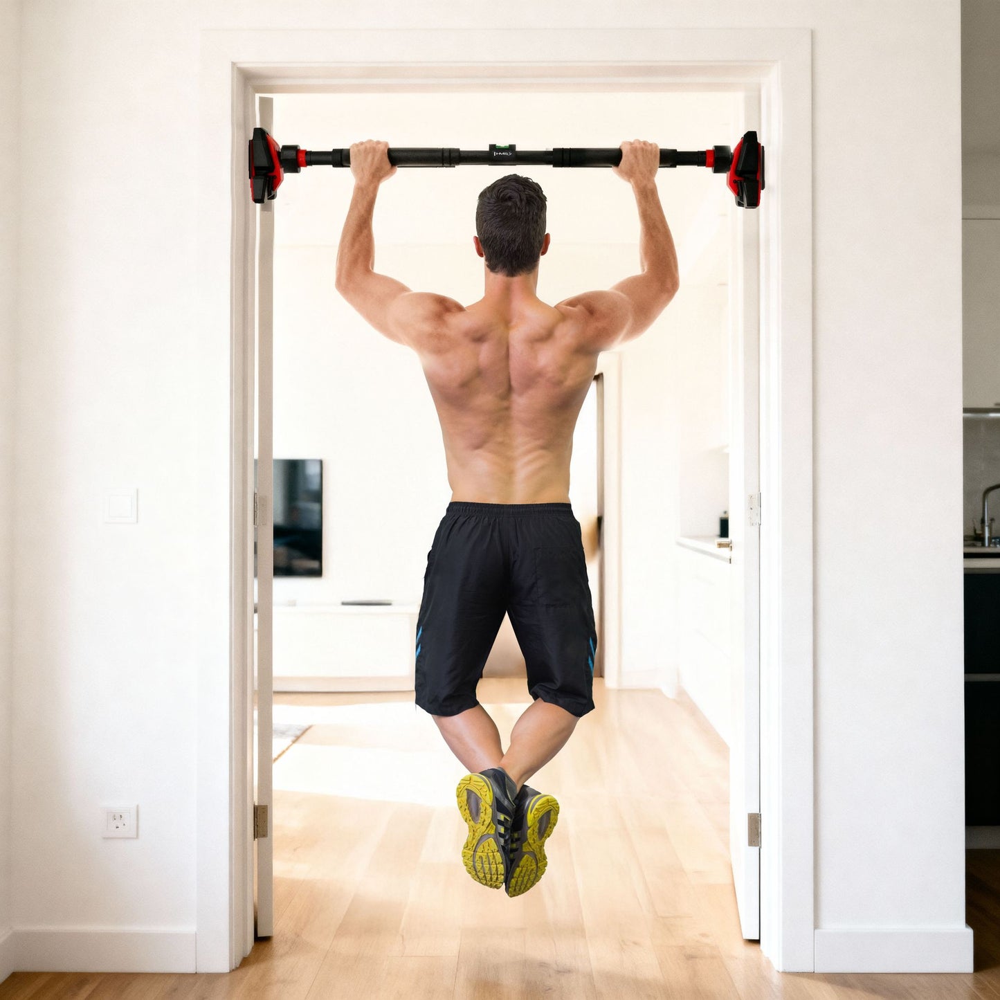 Doorway Pull-Up Bar – Triple Support, No-Drill, 77-95 cm
