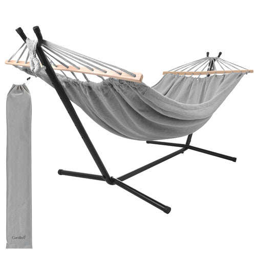 Double Garden Hammock with Frame, 200x150cm, 250kg Capacity