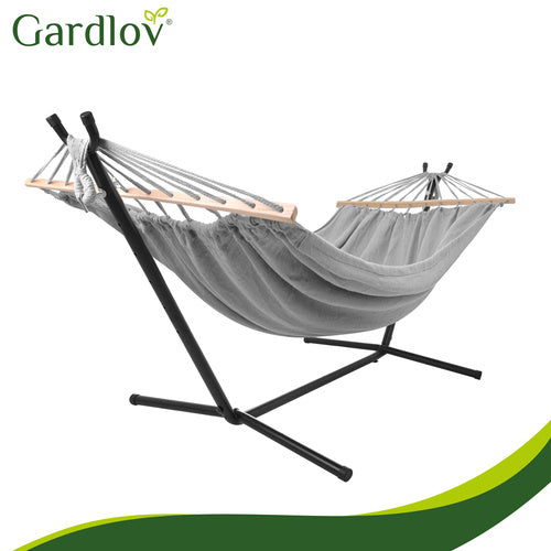 Double Garden Hammock with Frame, 200x150cm, 250kg Capacity