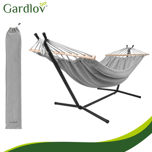 Double Garden Hammock with Frame, 200x150cm, 250kg Capacity