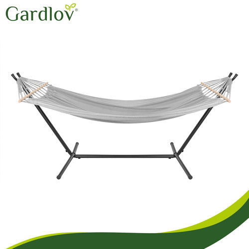 Double Garden Hammock with Frame, 200x150cm, 250kg Capacity