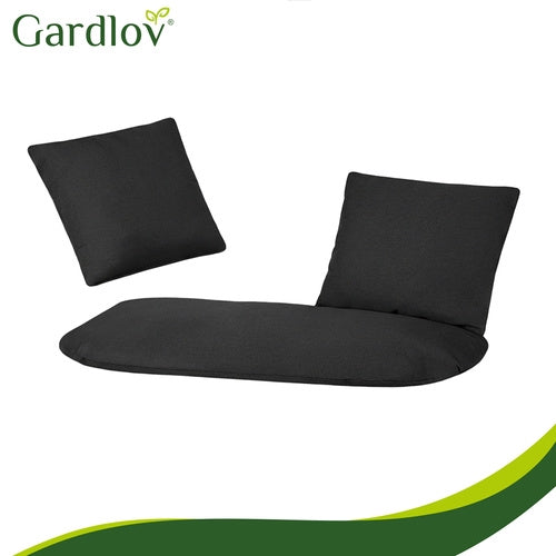 Double Garden Swing Cushion Set, Black, Polyester-Cotton
