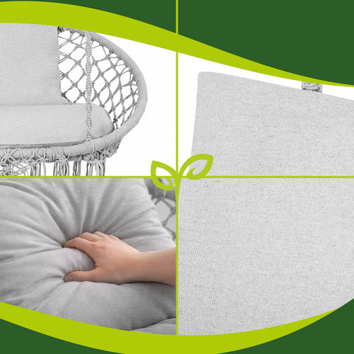 Double Garden Swing Cushion Set, Gray – Polyester/Cotton