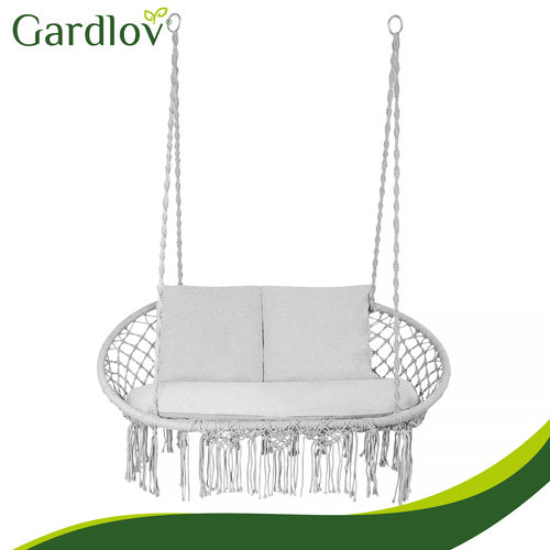 Double Garden Swing Cushion Set, Gray – Polyester/Cotton