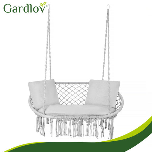 Double Garden Swing Cushion Set, Gray – Polyester/Cotton