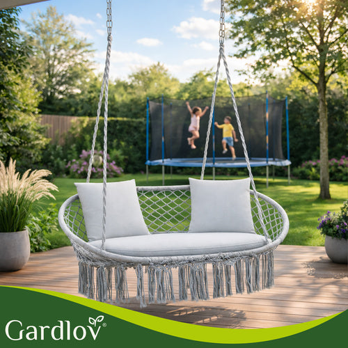 Double Garden Swing Cushion Set, Gray – Polyester/Cotton
