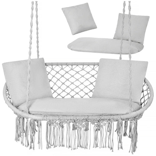 Double Garden Swing Cushion Set, Gray – Polyester/Cotton