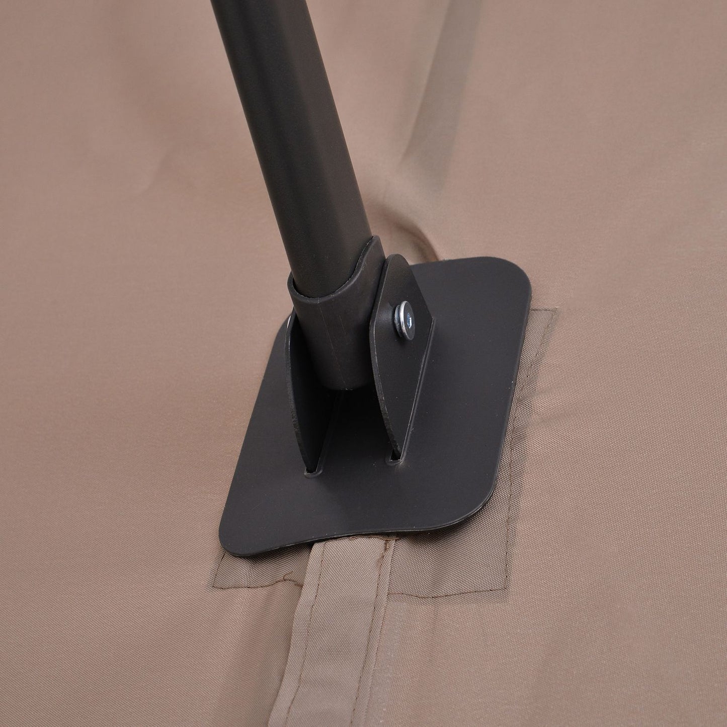 Double cantilever umbrella, adjustable sun protection, brown