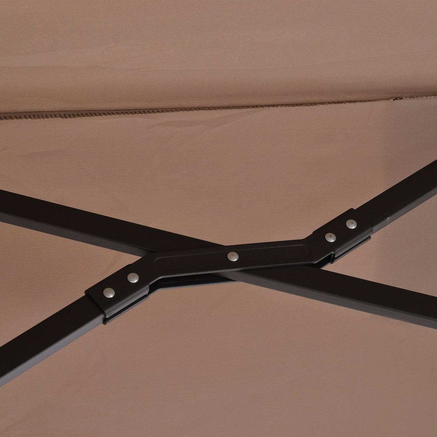 Double cantilever umbrella, adjustable sun protection, brown