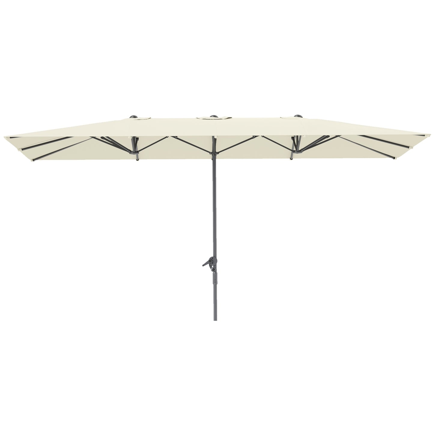 Double parasol, windproof UV50+ 451x264cm, Creamy white