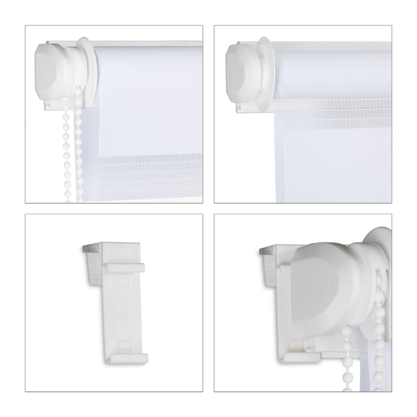 Double Roller Blind, White – No-Drill Installation