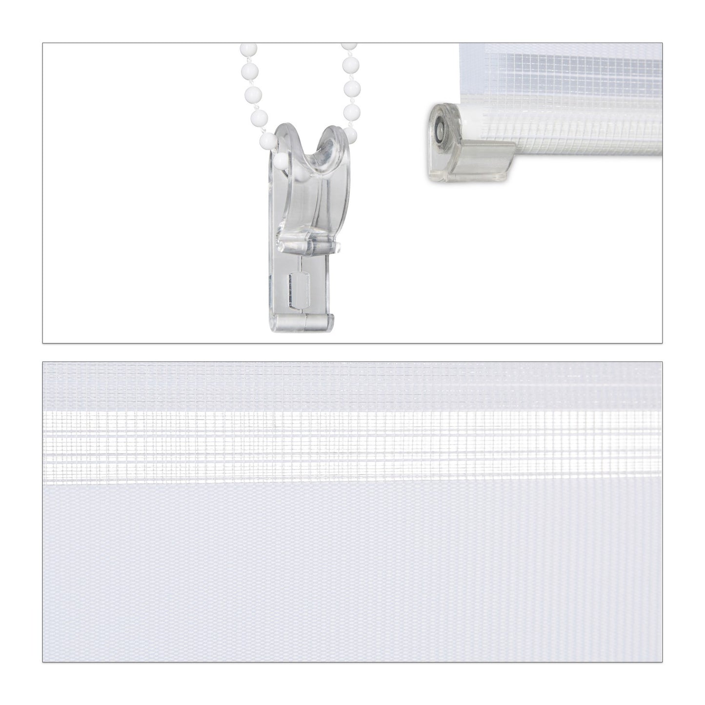 Double Roller Blind, White – No-Drill Installation